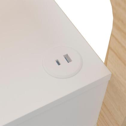 Imagem de Mesa de Cabeceira Theo com USB 1 GV Branco e Naturale