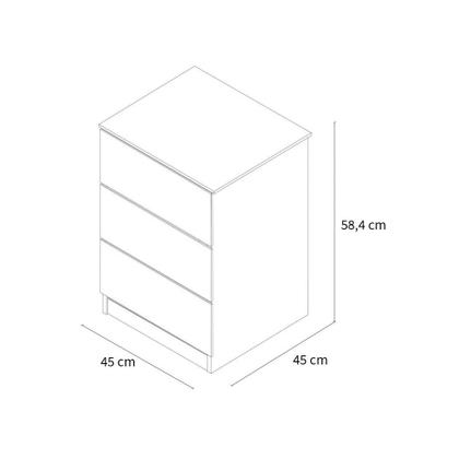 Imagem de Mesa de Cabeceira Turim 3 GV Neve