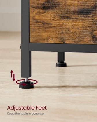 Imagem de Mesa de cabeceira VASAGLE, conjunto de 2 com gavetas de tecido de 61 cm