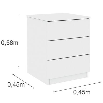 Imagem de Mesa de Cabeceira Veronna 3 Gavetas Tcil Móveis