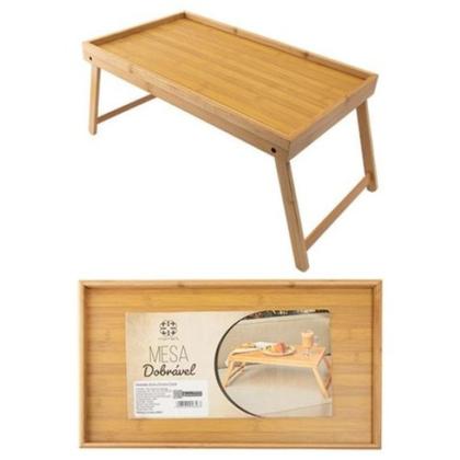 Imagem de Mesa De Café da Manhã Bandeja De Cama Servir Dobrável Bambu Notebook