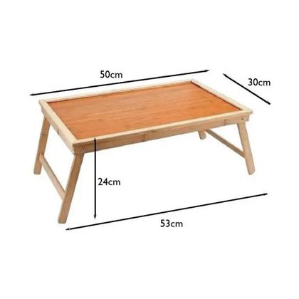 Imagem de Mesa De Café da Manhã Bandeja De Cama Servir Dobrável Bambu Notebook