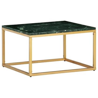 Imagem de Mesa de café VidaXL Green Real Stone com textura de mármore 60x60x35cm