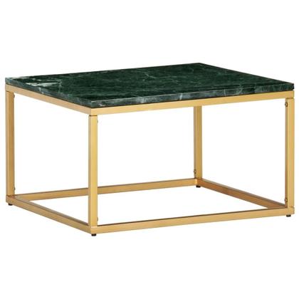Imagem de Mesa de café VidaXL Green Real Stone com textura de mármore 60x60x35cm