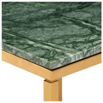 Imagem de Mesa de café VidaXL Green Real Stone com textura de mármore 60x60x35cm