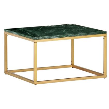 Imagem de Mesa de café VidaXL Green Real Stone com textura de mármore 60x60x35cm