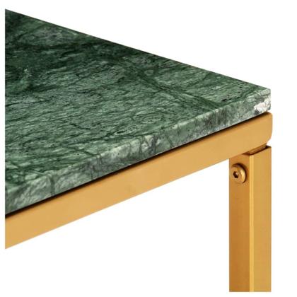 Imagem de Mesa de café VidaXL Green Real Stone com textura de mármore 60x60x35cm