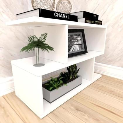 Mesa de Canto Branca Branco Mesinha Auxiliar de Sofa Sala Mesa Lateral Cama Branco - SIDNEYCARV MÓVEIS Imagem de Mesa de Canto Branca Branco Mesinha Auxiliar de Sofa Sala Mesa Lateral Cama Branco