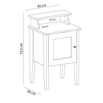 Imagem de Mesa de Canto/Cabeceira Charlotte 1 Porta 100% Mdf Cinamomo/Off White Artely Móveis