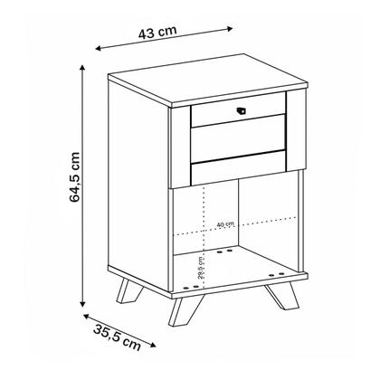 Imagem de Mesa de Canto Decor 1 Gaveta Carvalho - Pnr Móveis