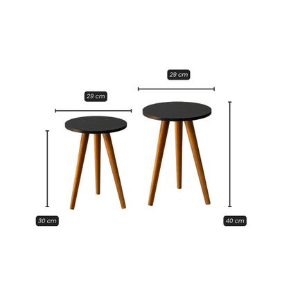 Mesa De Canto E Apoio Pé Palito 2 Mesas Tripe Redonda Fosca - Kelan Imagem de Mesa De Canto E Apoio Pé Palito 2 Mesas Tripe Redonda Fosca
