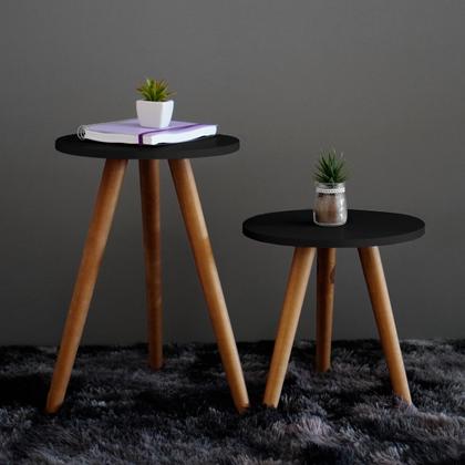 Mesa De Canto E Apoio Pé Palito 2 Mesas Tripe Redonda Fosca - Kelan Imagem de Mesa De Canto E Apoio Pé Palito 2 Mesas Tripe Redonda Fosca