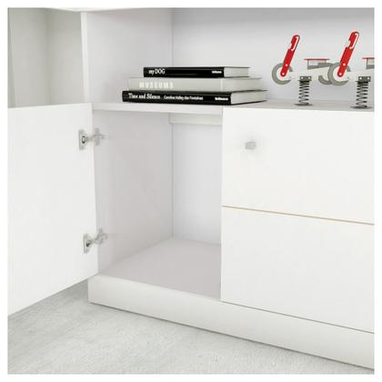 Imagem de Mesa De Canto Em L Escritório Computador Job Branco Caemmun