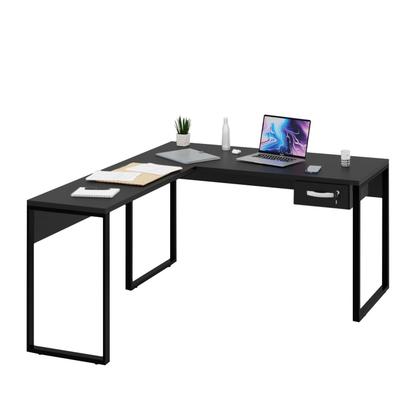 Imagem de Mesa de Canto em L Escrivaninha com 1 Gaveta Industrial 135x150cm
