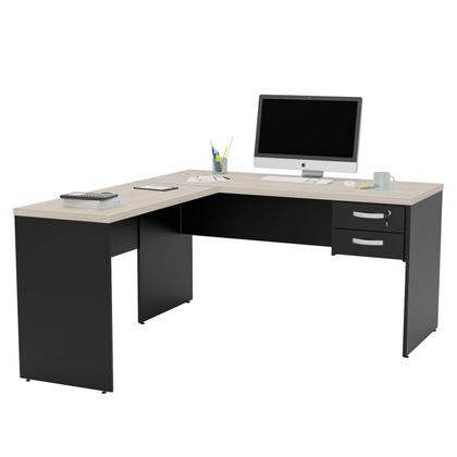 Imagem de Mesa De Canto Em L Para Escritório 1.60x1.50 Com Gaveteiro