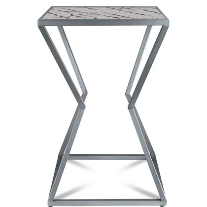 Imagem de Mesa de Canto Lateral Alta Quadrada para Sala Austria - Prata Vulcano