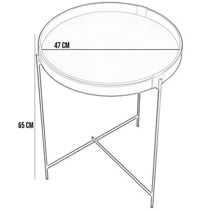Imagem de Mesa De Canto Lateral Decorativa Industrial Sala de Estar 47 cm Sintético Whisky P06 Daisy - Lyam