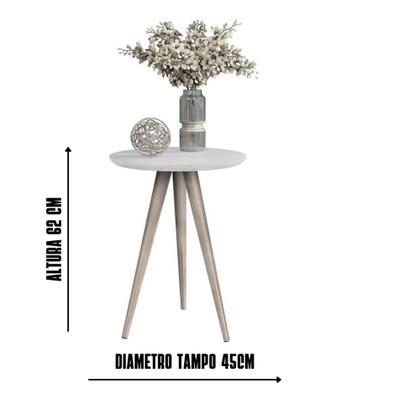 Imagem de Mesa De Canto Mesinha Apoio Sofá Aparador Lateral Sala Decor Classic Off White