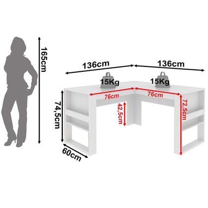 Imagem de Mesa de Canto para Escritório em L Angular Detalhe Ripado