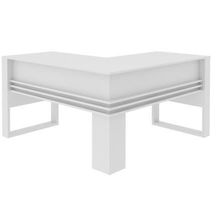 Imagem de Mesa de Canto para Escritório em L Angular Detalhe Ripado