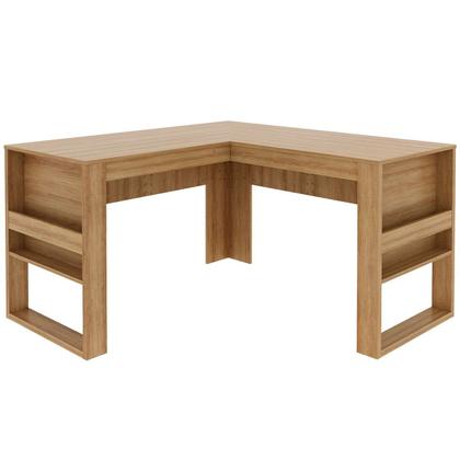 Imagem de Mesa de Canto para Escritório em L Angular Detalhe Ripado