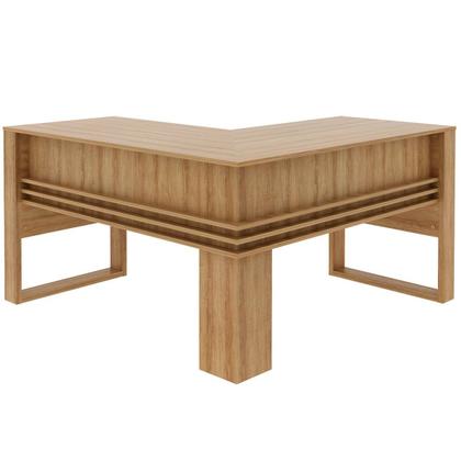 Imagem de Mesa de Canto para Escritório em L Angular Detalhe Ripado