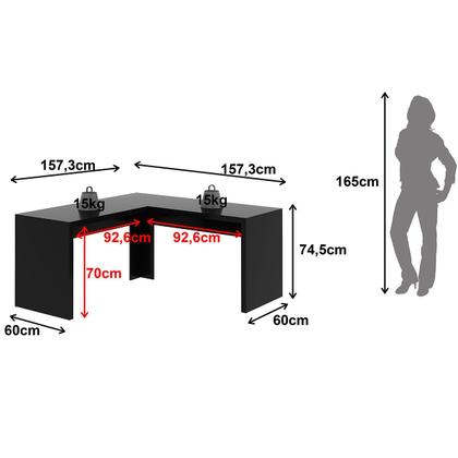 Imagem de Mesa de Canto para Escritório em L Angular MDP