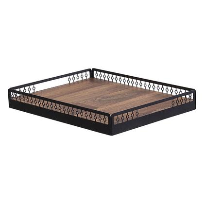 Imagem de Mesa de Canto Para Sala Dobrável Com Bandeja Preto Fosco