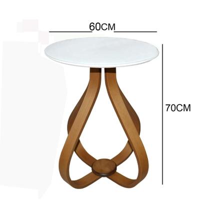 Imagem de mesa de canto pé cebola com tampo de 60 cm