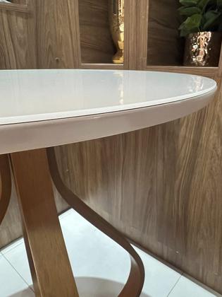 Imagem de mesa de canto pé cebola com tampo de 60 cm