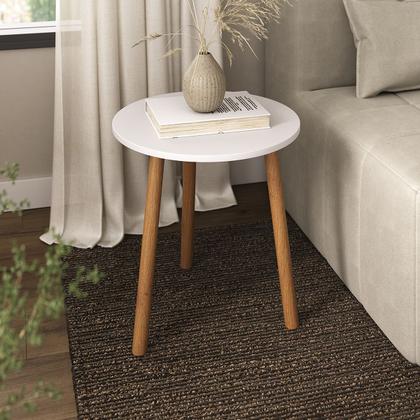 Imagem de Mesa de canto redonda apoio pes palito sala luxo