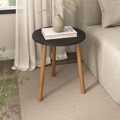 Imagem de Mesa de canto redonda apoio pes palito sala luxo