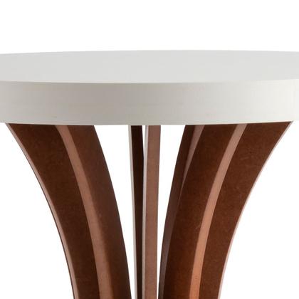 Mesa De Canto Redonda Lateral Sofá Cálice 40cm Altura Branco - B&D Artigos para Decoração Imagem de Mesa De Canto Redonda Lateral Sofá Cálice 40cm Altura Branco