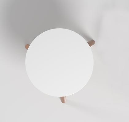 Imagem de Mesa De Canto Redonda Para Quarto De Cabeceira Branca