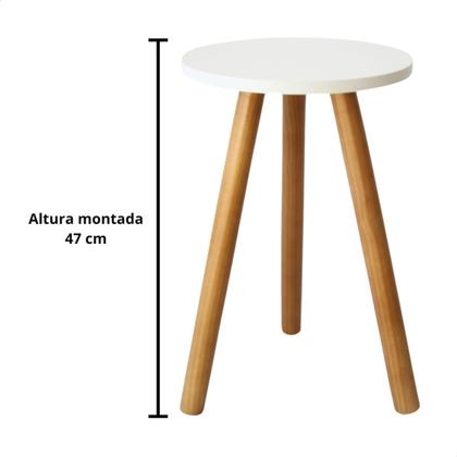 Imagem de Mesa de Canto Redonda Pé Palito Apoio de Sofa Decoração MDF