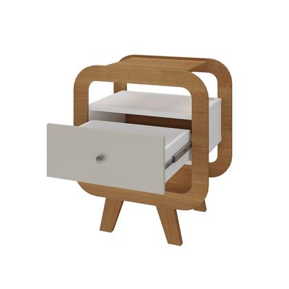Imagem de Mesa de Canto Theo 1 Gaveta com Usb Cinamomo/Off White - Artely