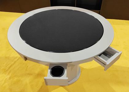 Imagem de Mesa de Carteado com Gavetas e Porta copos Nude - 0,90x0,80 - Sem xadrez