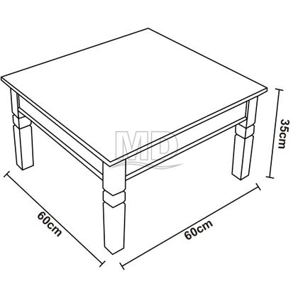 Imagem de Mesa de Centro 60x60cm Madeira de Demolição Peroba Rosa com Patina