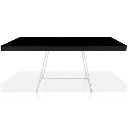 Imagem de Mesa de Centro Amsterdã Retangular em Aço e MDF Clean - Branca e Preta