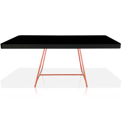 Imagem de Mesa de Centro Amsterdã Retangular em Aço e MDF Clean - Cobre e Preta