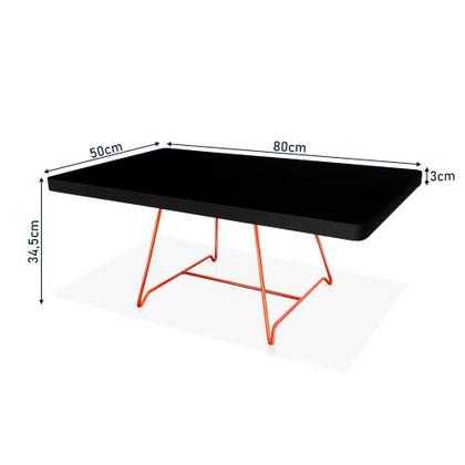 Imagem de Mesa de Centro Amsterdã Retangular em Aço e MDF Clean - Cobre e Preta