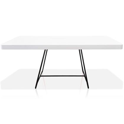 Imagem de Mesa de Centro Amsterdã Retangular em Aço e MDF Clean - Preta e Branco
