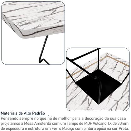 Imagem de Mesa de Centro Amsterdã Retangular em Aço e MDF Clean - Preta e Vulcano