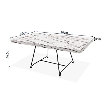 Imagem de Mesa de Centro Amsterdã Retangular em Aço e MDF Clean - Preta e Vulcano