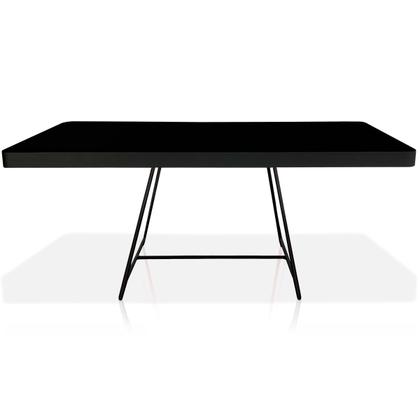 Imagem de Mesa de Centro Amsterdã Retangular em Aço e MDF Clean - Preta