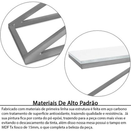 Imagem de Mesa De Centro Astana Retangular Para Sala Decor Madeira MDF Compacta Prata