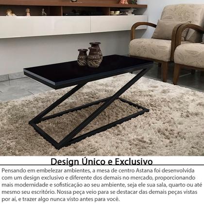 Imagem de Mesa De Centro Astana Retangular Para Sala Decor Madeira MDF Compacta Preta