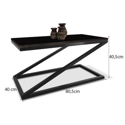 Imagem de Mesa De Centro Astana Retangular Para Sala Decor Madeira MDF Compacta Preta