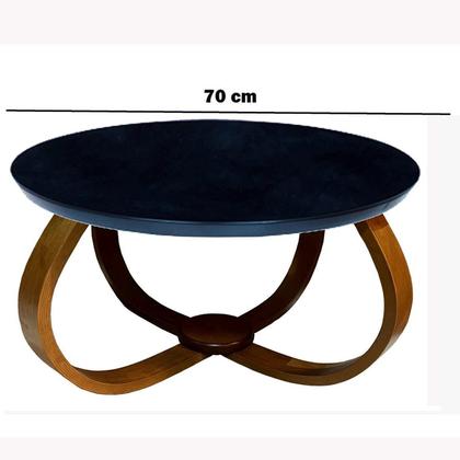 Imagem de Mesa de Centro Bella 70x40 (Pé Cebola) Vidro Preto 100% MDF