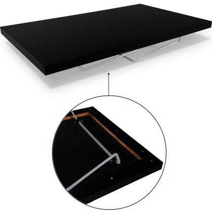 Imagem de Mesa de Centro Berlim Retangular em Aço e MDF Clean - Prata e Preta